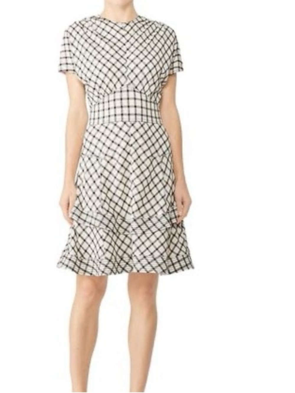 DEREK LAM 10 CROSBY Plaid Tiered Dress Size 10